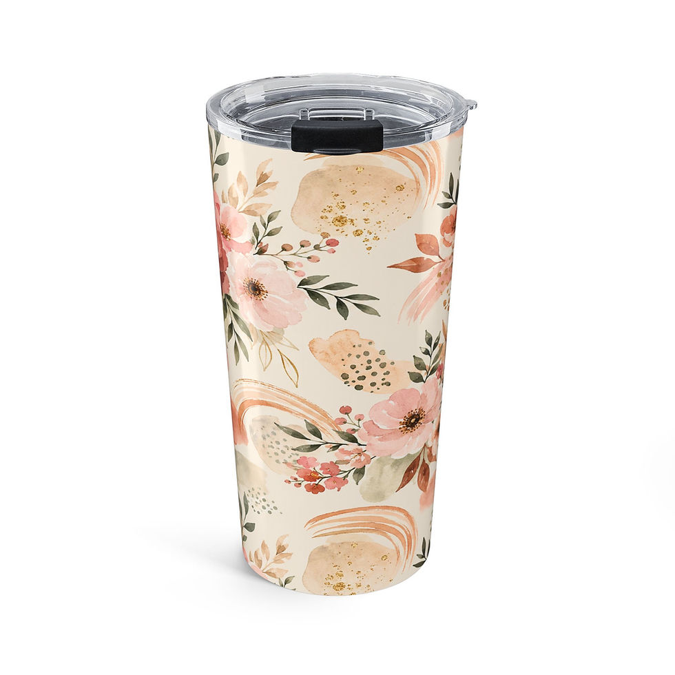 Thumbnail: Soft Floral Watercolor 20oz Insulated Tumbler 20oz