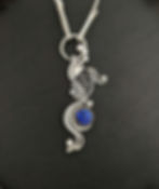 Australian black opals, diamonds,akoya pearls, argentium silver 22 Kt. gold SOLD