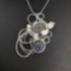 Pietrisite, sapphires, fresh water cultured pearls, argentium