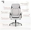 Thumbnail: Sharper Image S600 Active Lumbar Ergonomic Bonded Leather Swivel Executive Massage Chair, White/Gray - Image 5