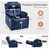 Thumbnail: MCombo Large Triple Motor Power Lift Recliner Chair with Massage and Heat for Elderly People, Adjustable Headrest, Infinite Position, USB Ports, Fabric 7662 (Navy Blue, Large) - Image 4