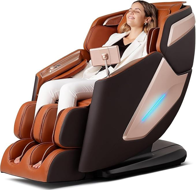 4D Massage Chair, Full Body Massage Chair, Zero Gravity Recliner w/ Intelligent Voice Control, 53.14" SL Track, Electric Calfrest Extension, 12 Auto Modes, USB Type-C, Bluetooth Speaker, TFT Screen