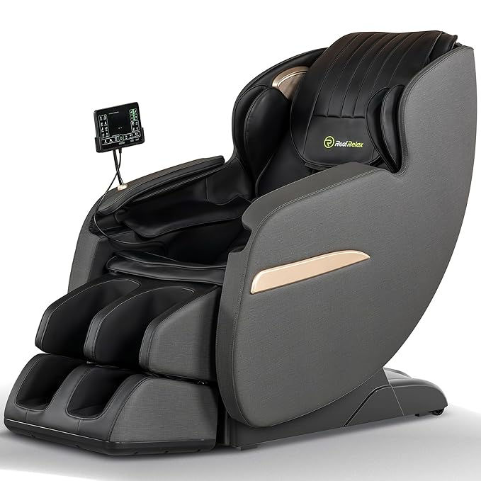 Real Relax 2026 Massage Chair Full Body,Zero Gravity Upgraded SL-Track Massage Recliner with 8 Auto Modes,Added Voice Broadcast,Child Lock and Pause Button,Headrest Cushion,Upgraded LCD Screen,Black
