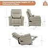 Thumbnail: CHITA Power Lift Recliner Chair for Elderly with Power Headrest, Genuine Leather Electric Lift Chairs with Heat and Massage, Cup Holder, Removable Lumbar Pillow, Side Pockets, Real Leather in Gray - Image 4