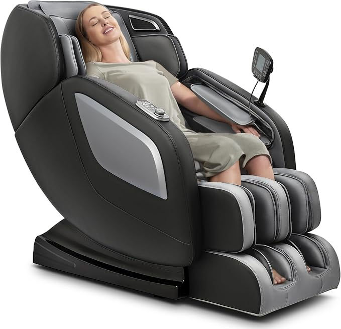 Full Body Zero Gravity Shiatsu Massage Chair with Fully Assembled, LCD Screen, Shortcut Keys, USB Charging Port, Heat, for Loved Ones, Parents, Black