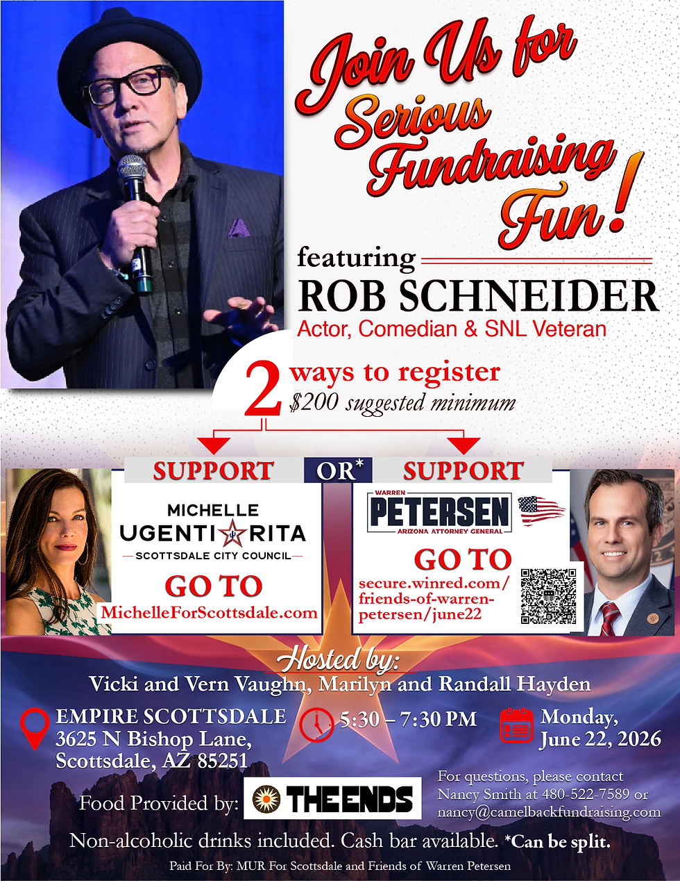 Join Us for Serious Fundraising Fun!!!!  Featuring Rob Schneider-Actor, Comedian & SNL Veteran
