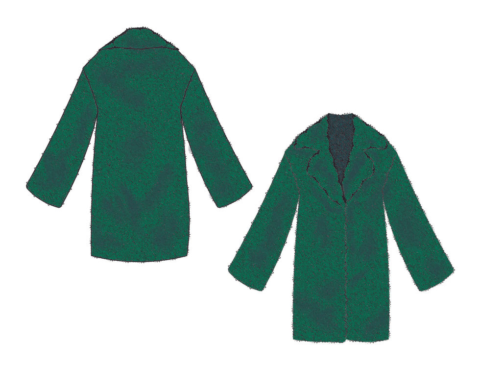 fur coat front and back