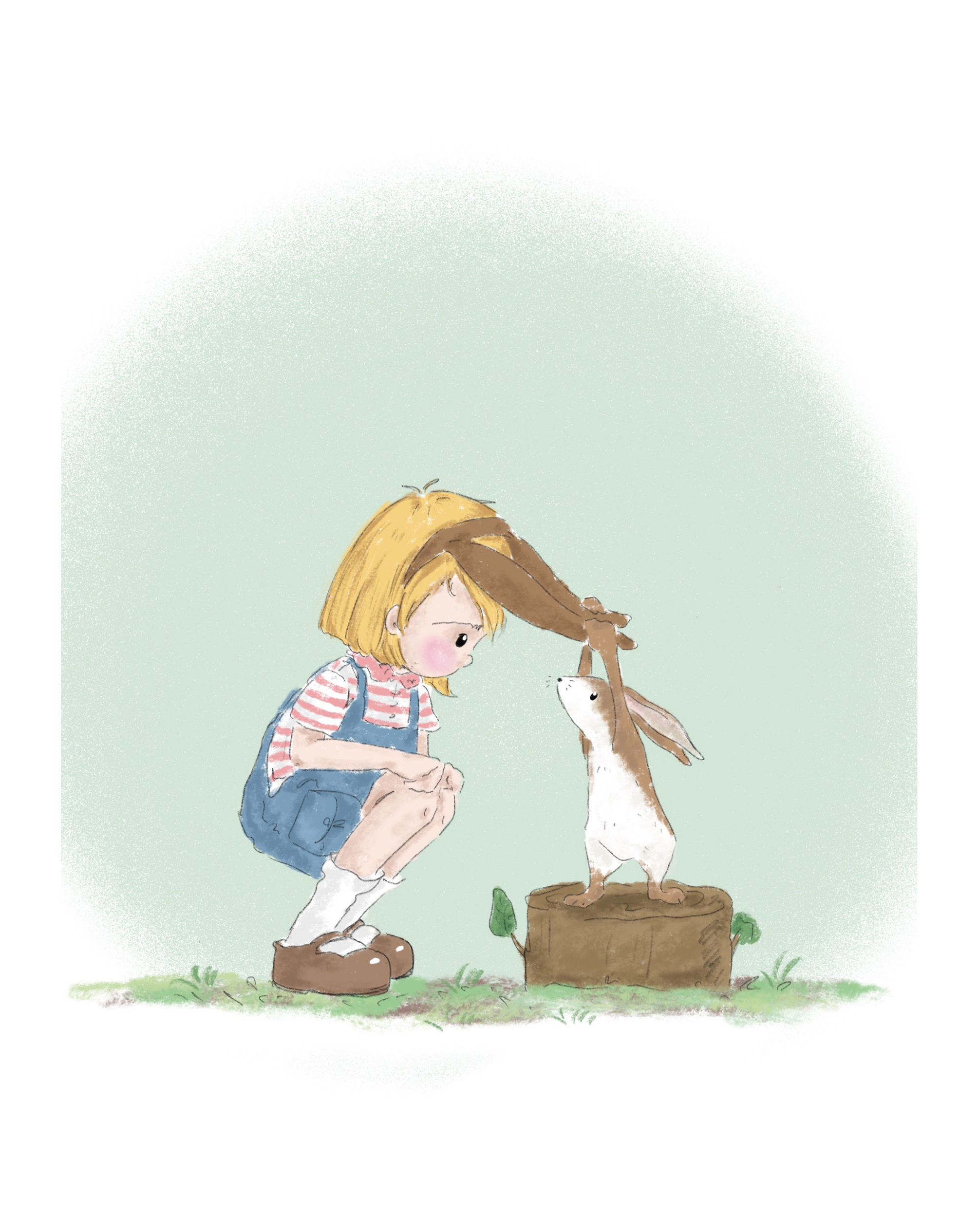 Little Girl and Brown Bunny