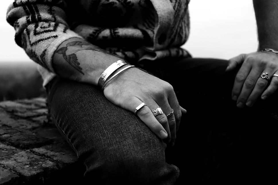 Men's sterling silver jewellery, handmade in the uk using recycled materials. Sustainable men's jewellery