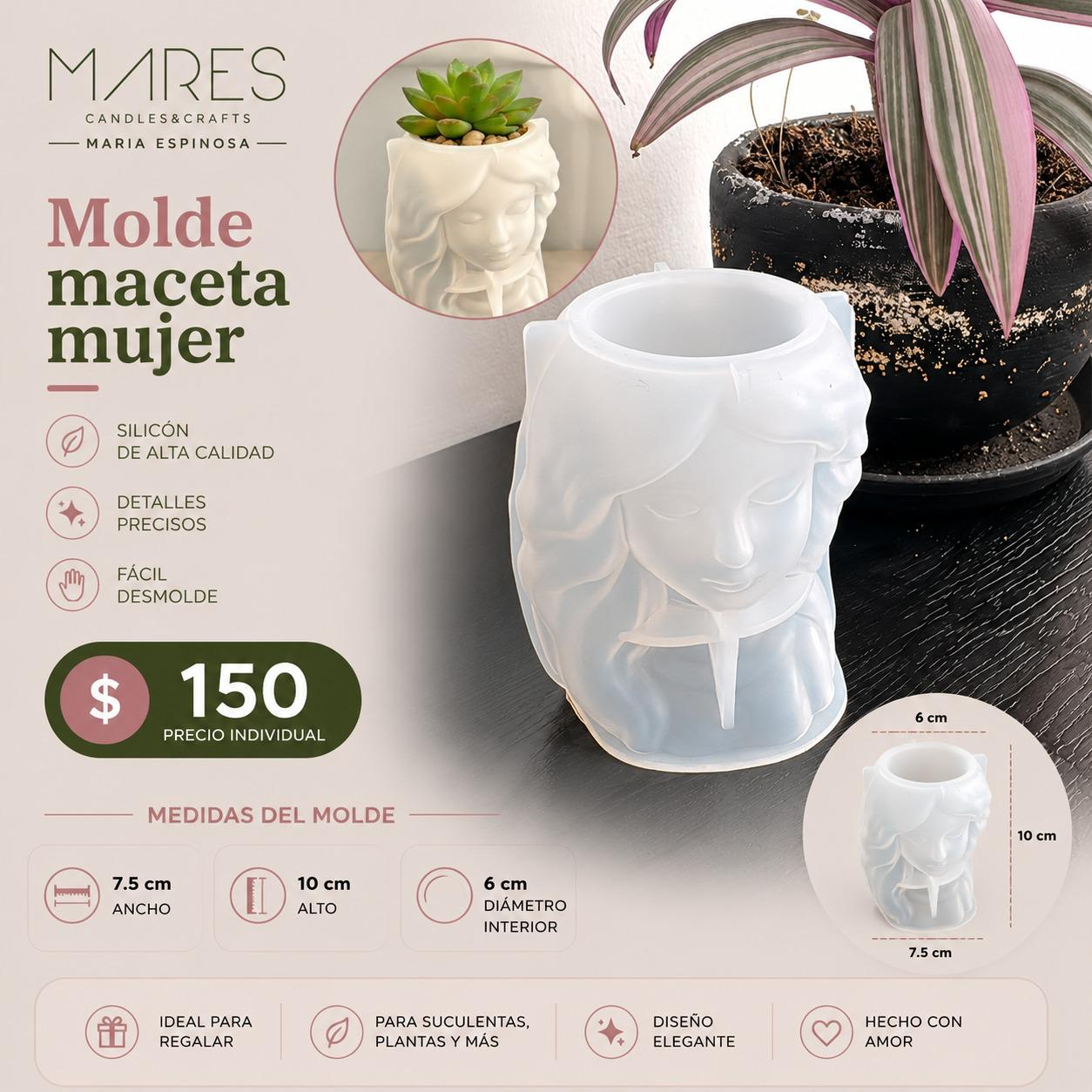 Molde de maceta mujer