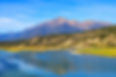 Landscape view of The Steeples in the Canadian Rockies with the Bull River in the East Koo