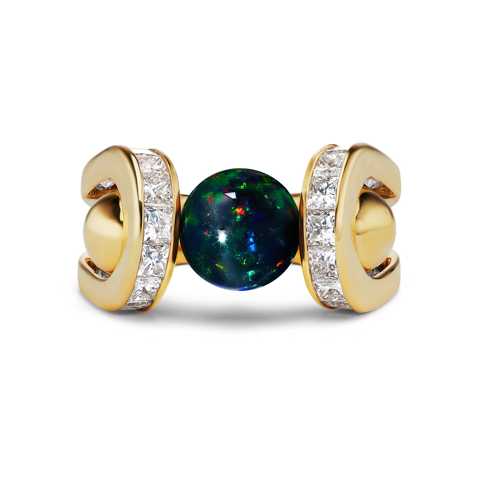 Thumbnail: BLACK OPAL HIGH DECO RING