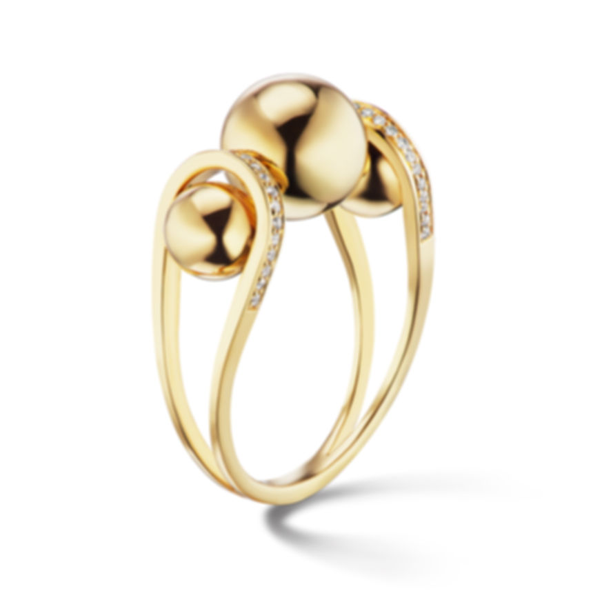 BOULE D'OR DOUBLE LARIAT RING