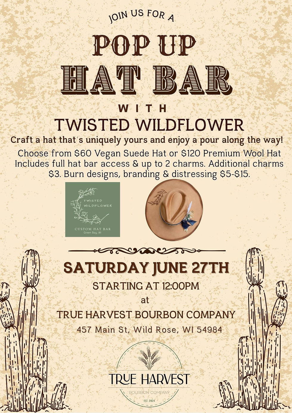 Pop Up Hat Bar with Twisted Wildflower