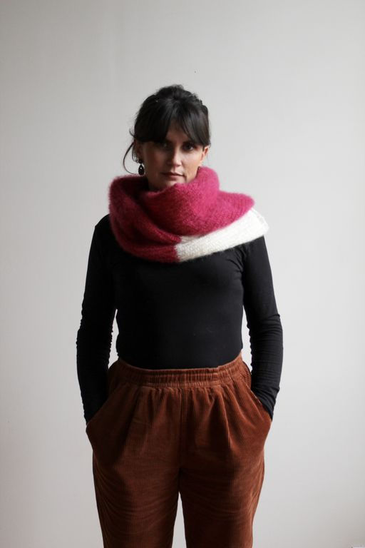 écharpe mohair laine tricot couleur qualité doux douillet chaud couleur naturel wool luxe artisanat créateur lyon france