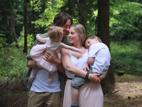 Deep in the forest - photo shoot at Queen Elizabeth Country Park with Sam and her family.