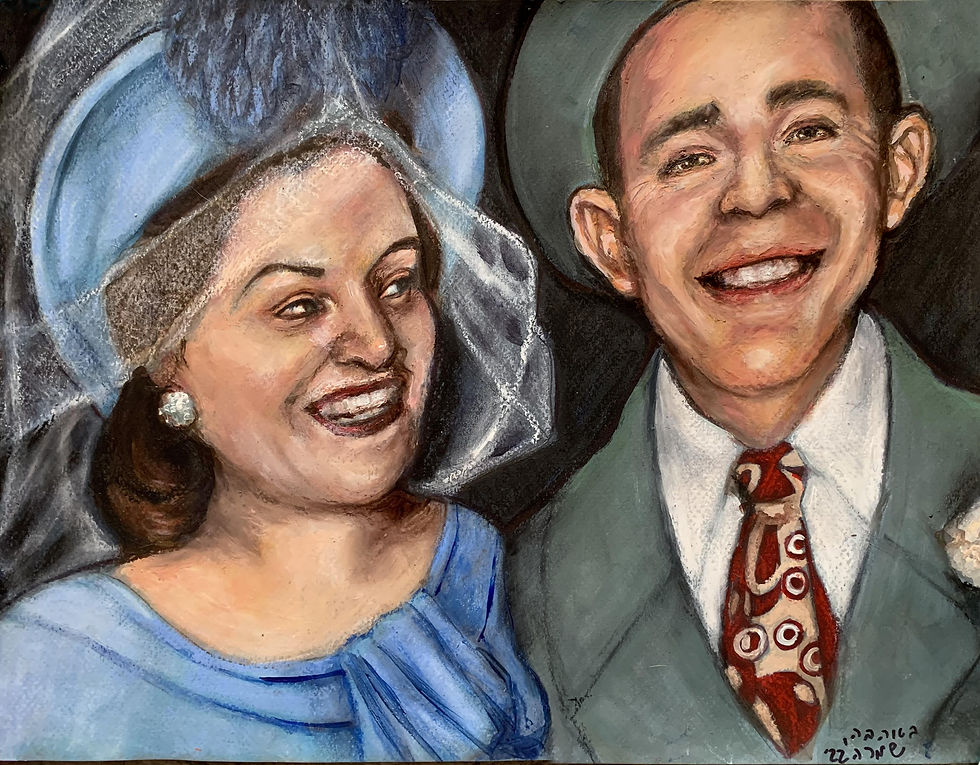 Grandma and Grandpa portrait full color