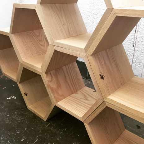 Hexacomb shelving magnetic modular furniture