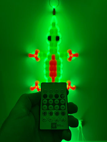 Giant light up pony bead lizard keychain sculpture lamp