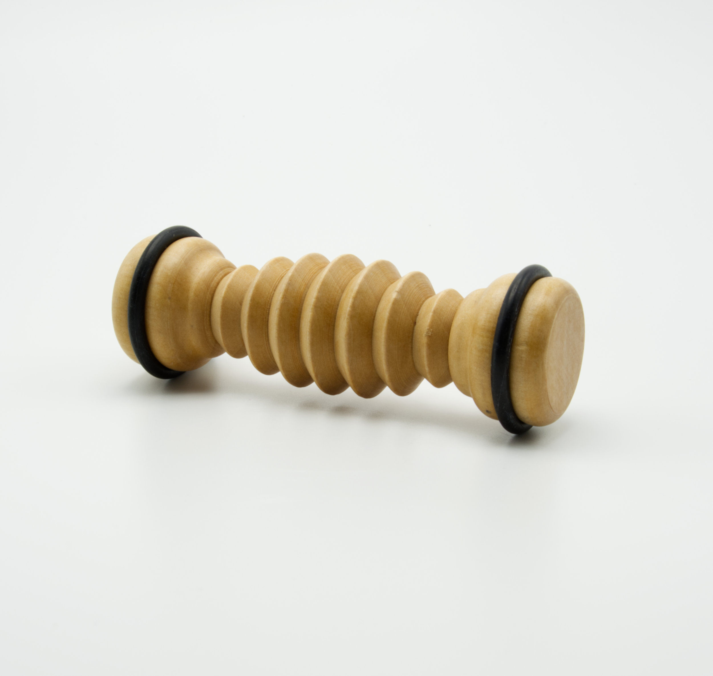 Wooden Ribbed Foot Roller Massager