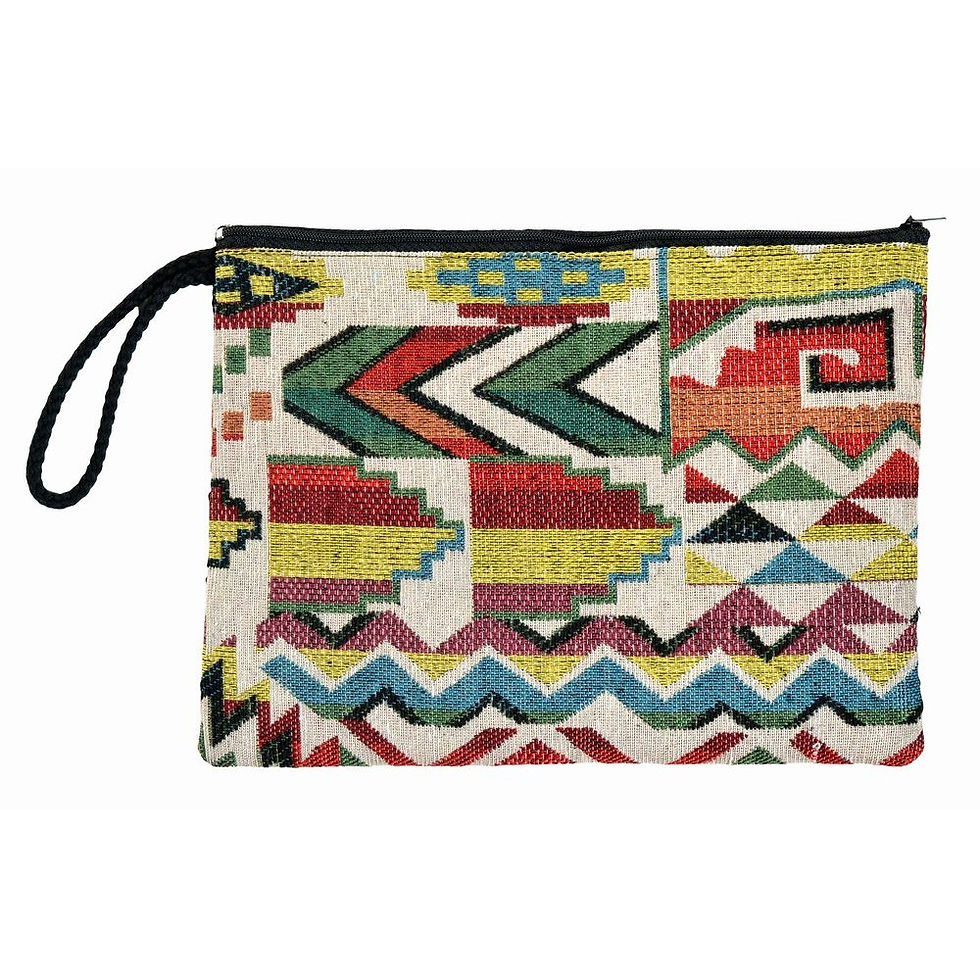 Cream & Yellow Inca Clutch Bag