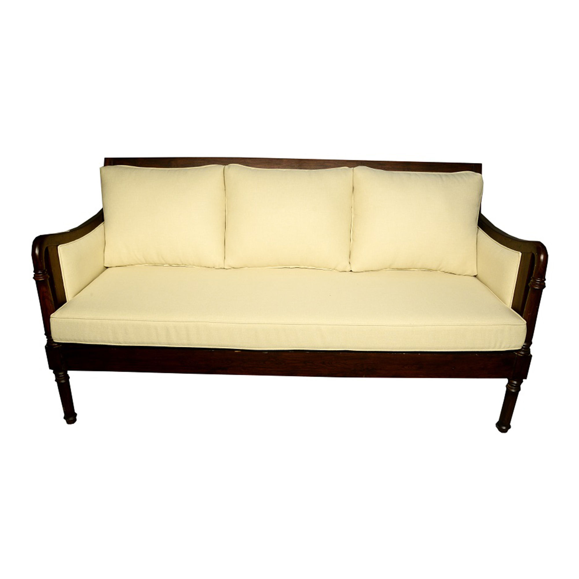 Wooden Upholstered 3 Seater Sofa