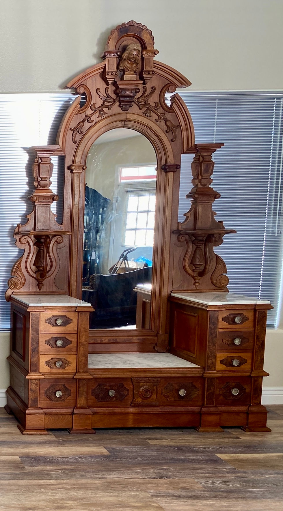 Thumbnail: Victorian Bed and Matching deep well Dresser