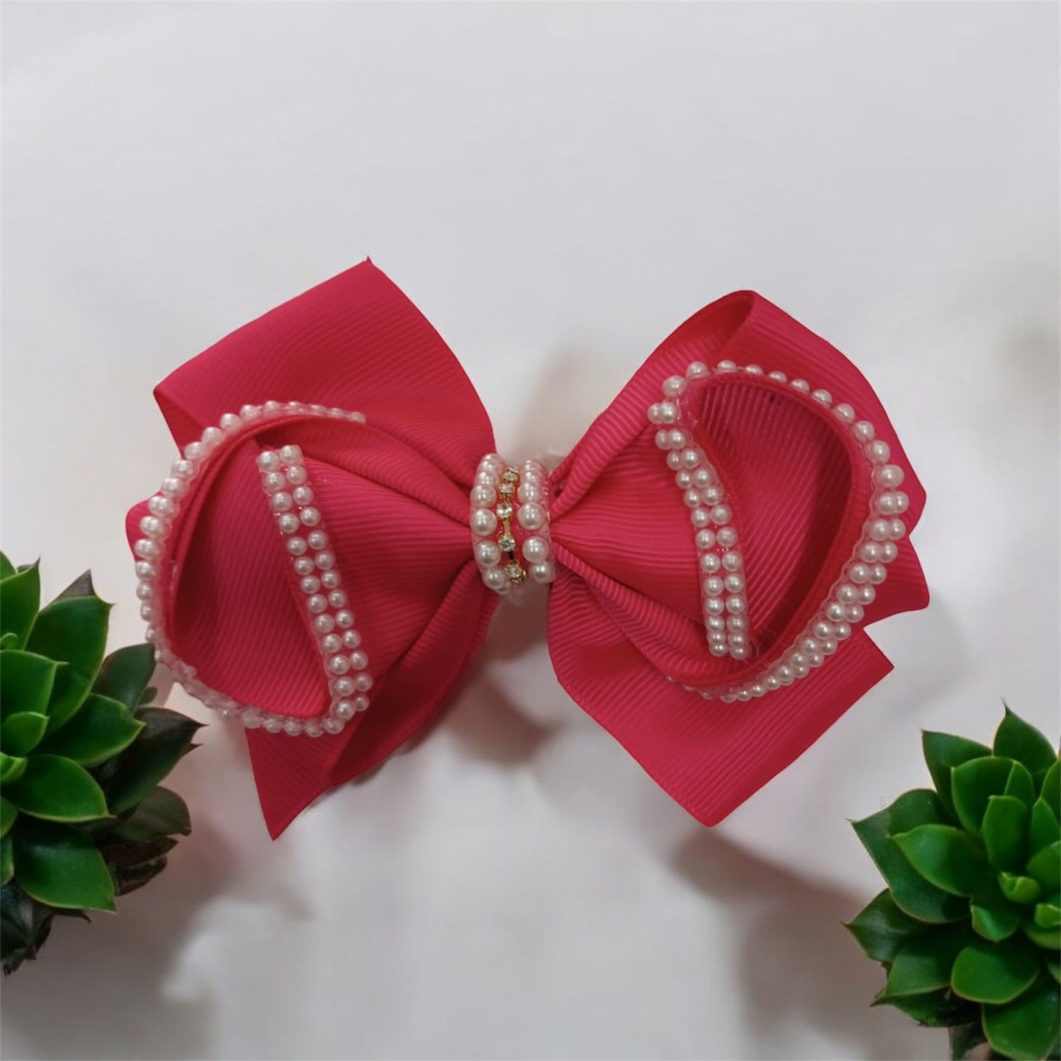 Laço rosa com bico de pato - 8.32