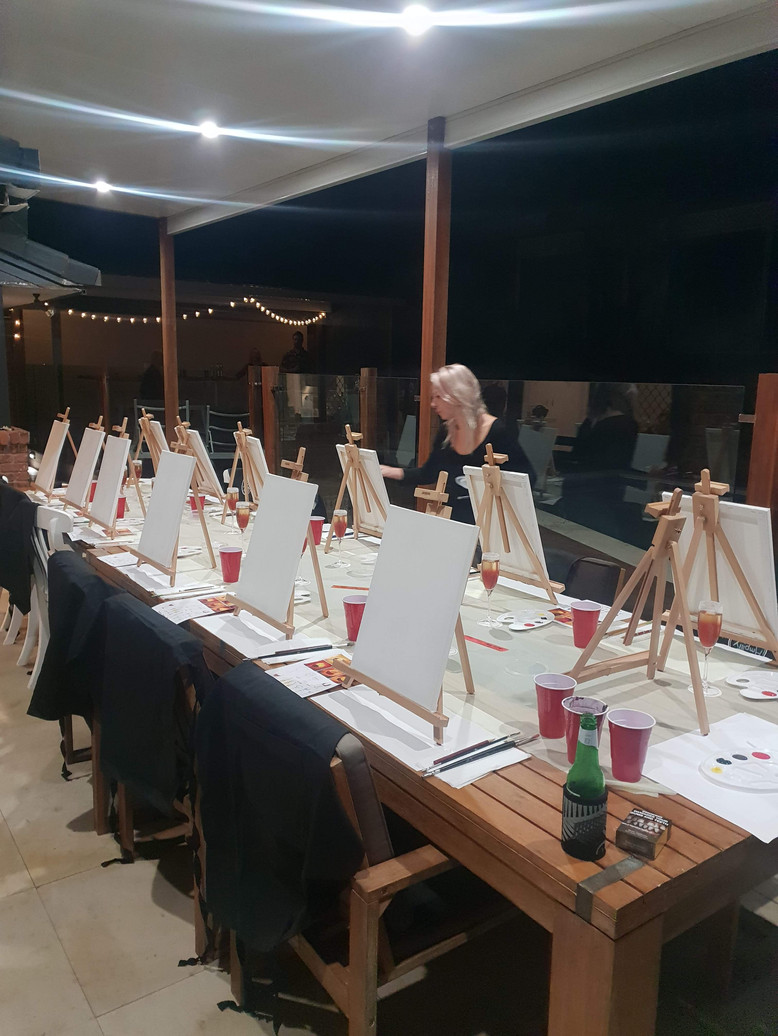 Paint & Sip Mobile set up