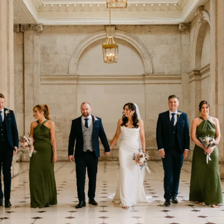 Bridal party with dried and preserved bouquets by Meadow Floristry – nominated Florist of the Year 2026 in Ireland.