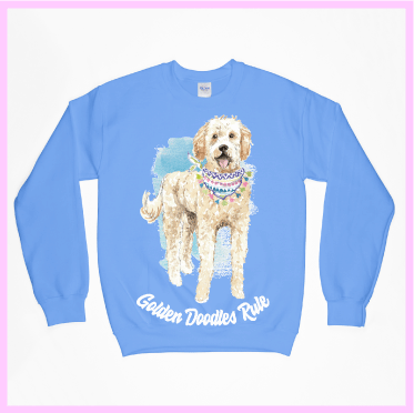 "Golden Doodles Rule" Light Blue Sweatshirt