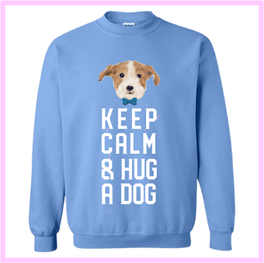 "Keep Calm" with a Jack Russell Light Blue Sweatshirt