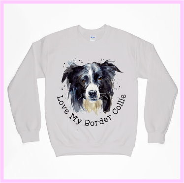 "Betsy the Border Collie" Gray Sweatshirt
