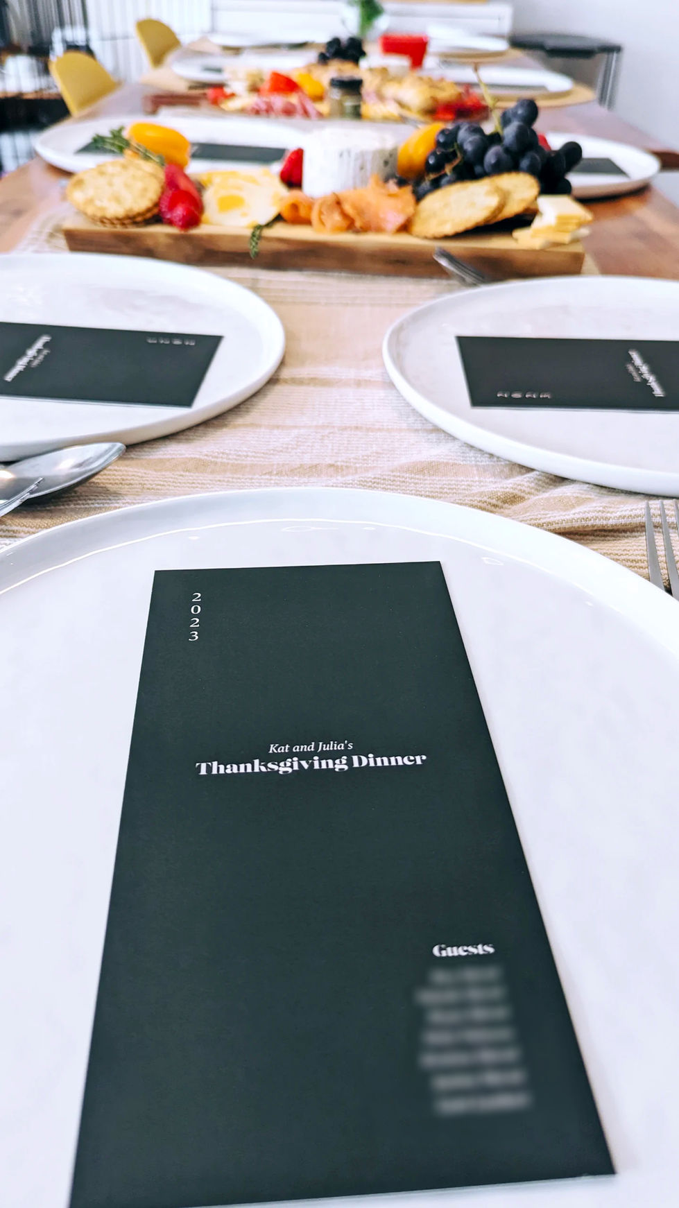 Thanksgiving menu designed by Kathleen Landayto