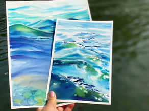 Wasser mit Aquarellfarben malen