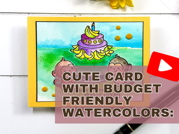 Cute Card with Budget-Friendly Watercolors | Video Tutorial