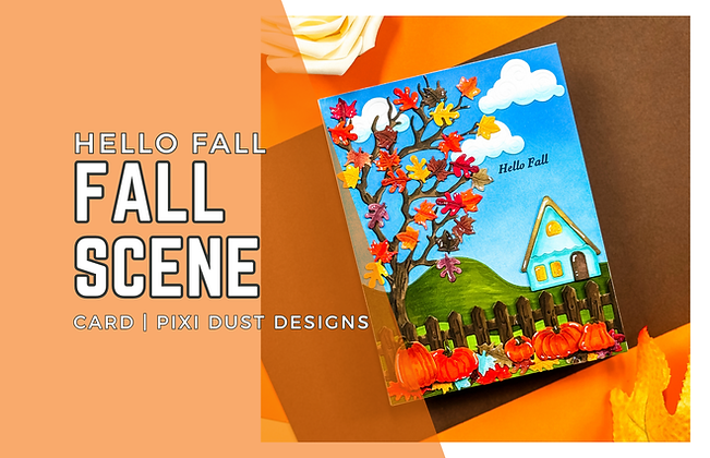 Hello Fall Scene Card Blog Banner