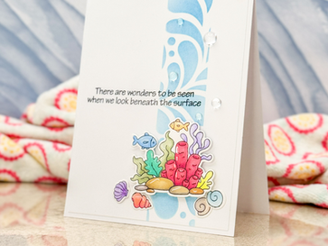 Discover the Wonders Beneath: Clean and Simple Ocean Card with Fin-Tastic!