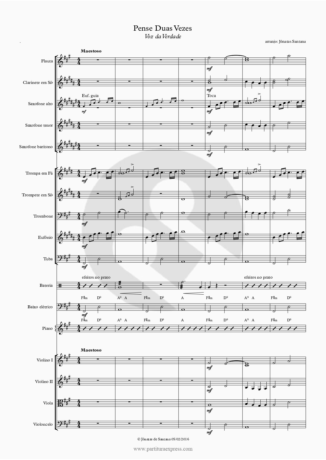 Pense Duas Vezes - Voz da Verdade (Playback Orquestra)