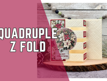 Quadruple Z Fold Christmas Card with Paper Rose Studio