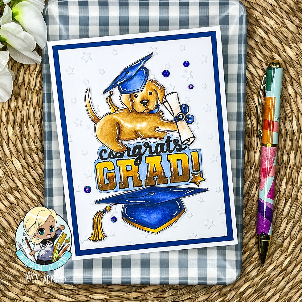 Hats Off My Best Friend Graduation Card by Rick Adkins Over Head View