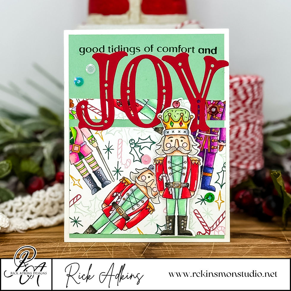 Red Nutcracker Joy Card by Rick Adkins