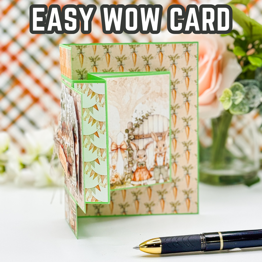 Spring Trifold Hidden Door Birthday Fun Fold Card Measurement Guide