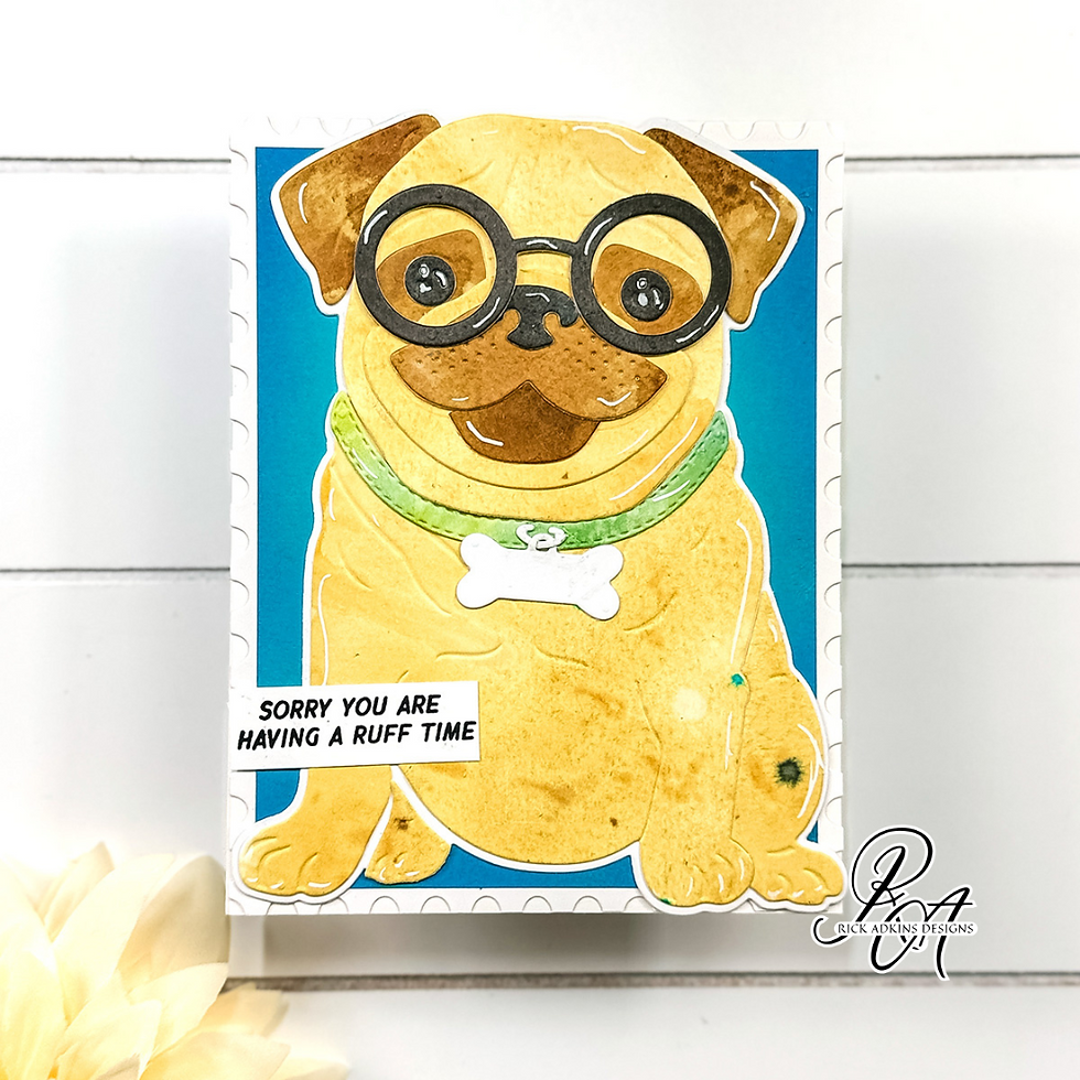 Ruff Time Pug Card by Rick Adkins Over Head View