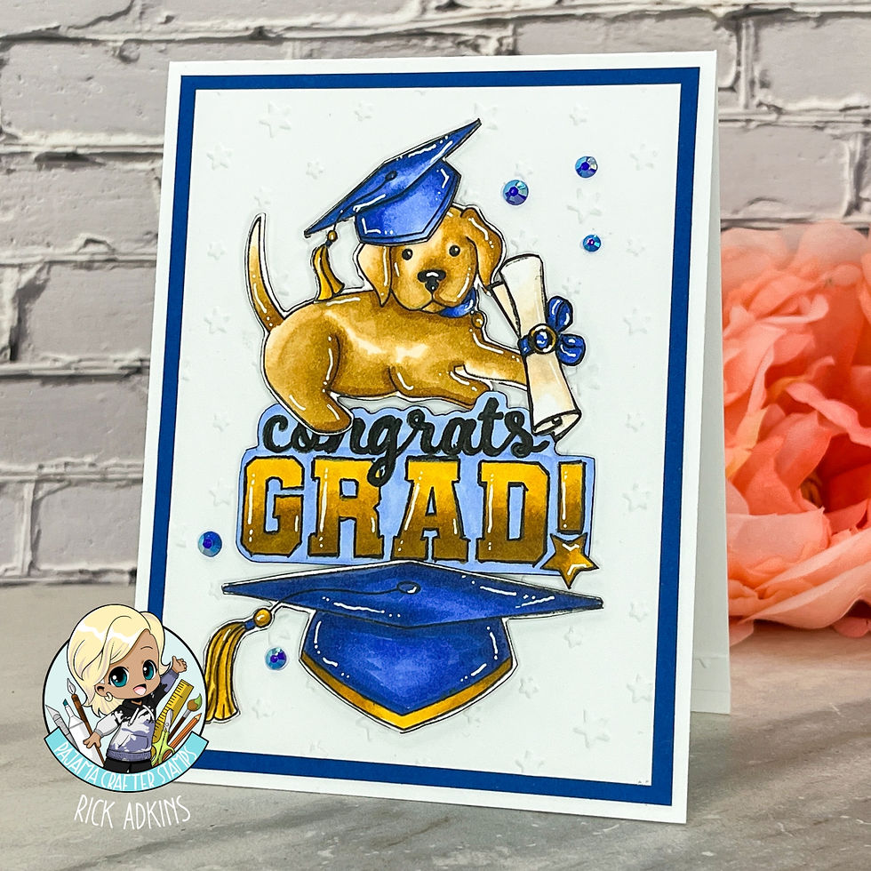 Hats Off My Best Friend Graduation Card by Rick Adkins Side View