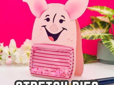 Stretch Your Dies: Little Pig Backpack Shaker Card Idea