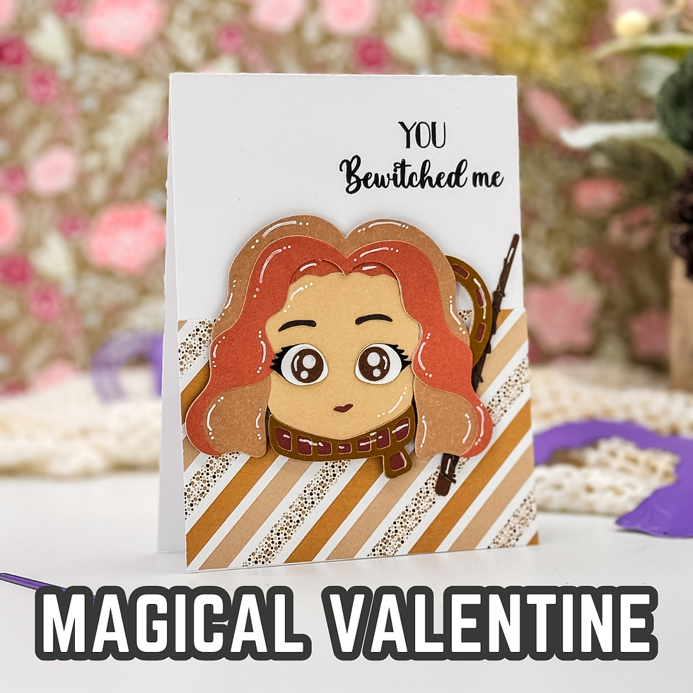 Clean & Layered Valentine Card with the Girl Wizard Mug Die