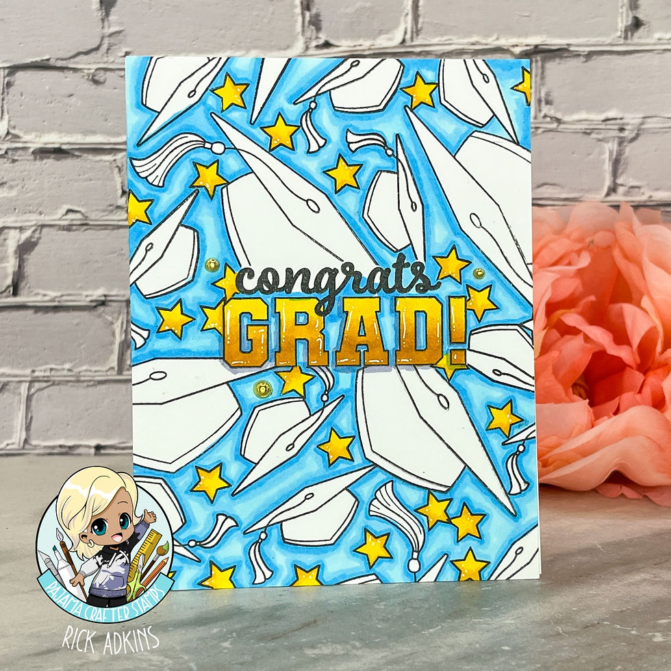 Hats Off Graduation Card by Rick Adkins