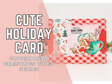 Adorable Mousey Christmas Card with Copic Coloring and Holly Express Pattern Paper