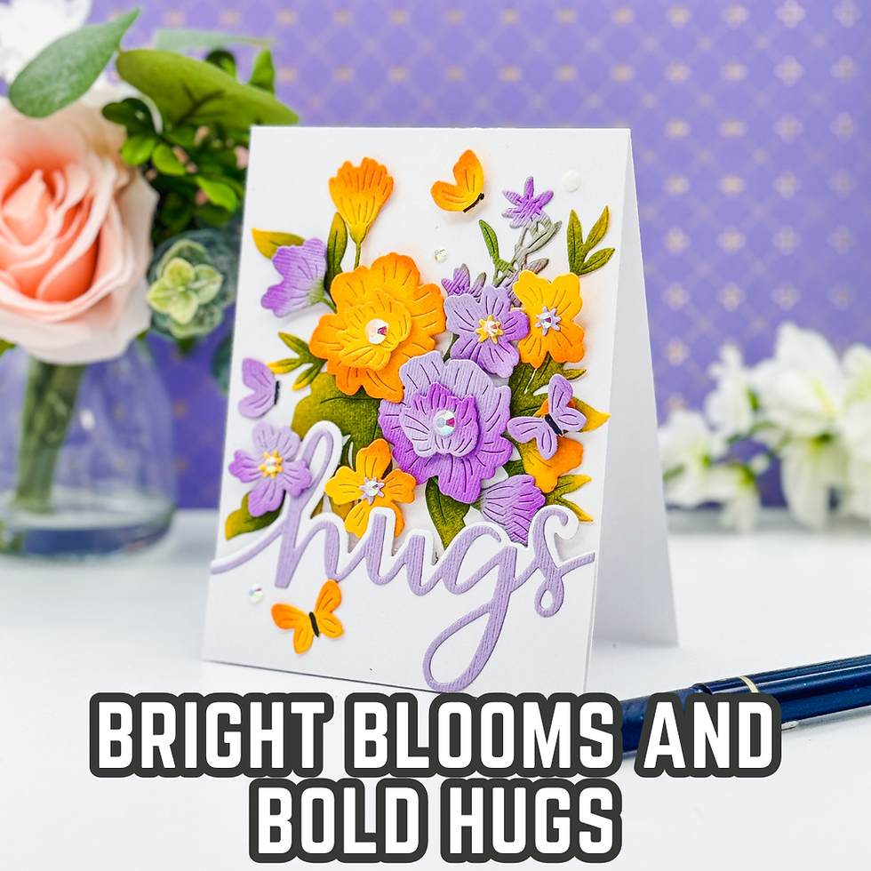 Bright Blooms and Bold Hugs: A Clean and Simple Floral Card